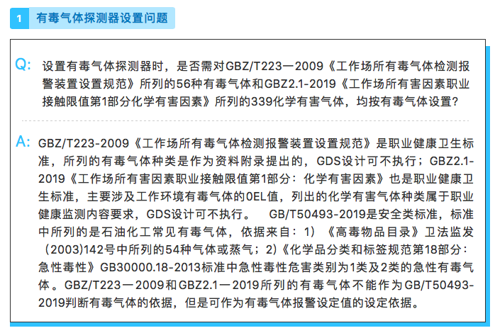 有毒气体探测器设置问题